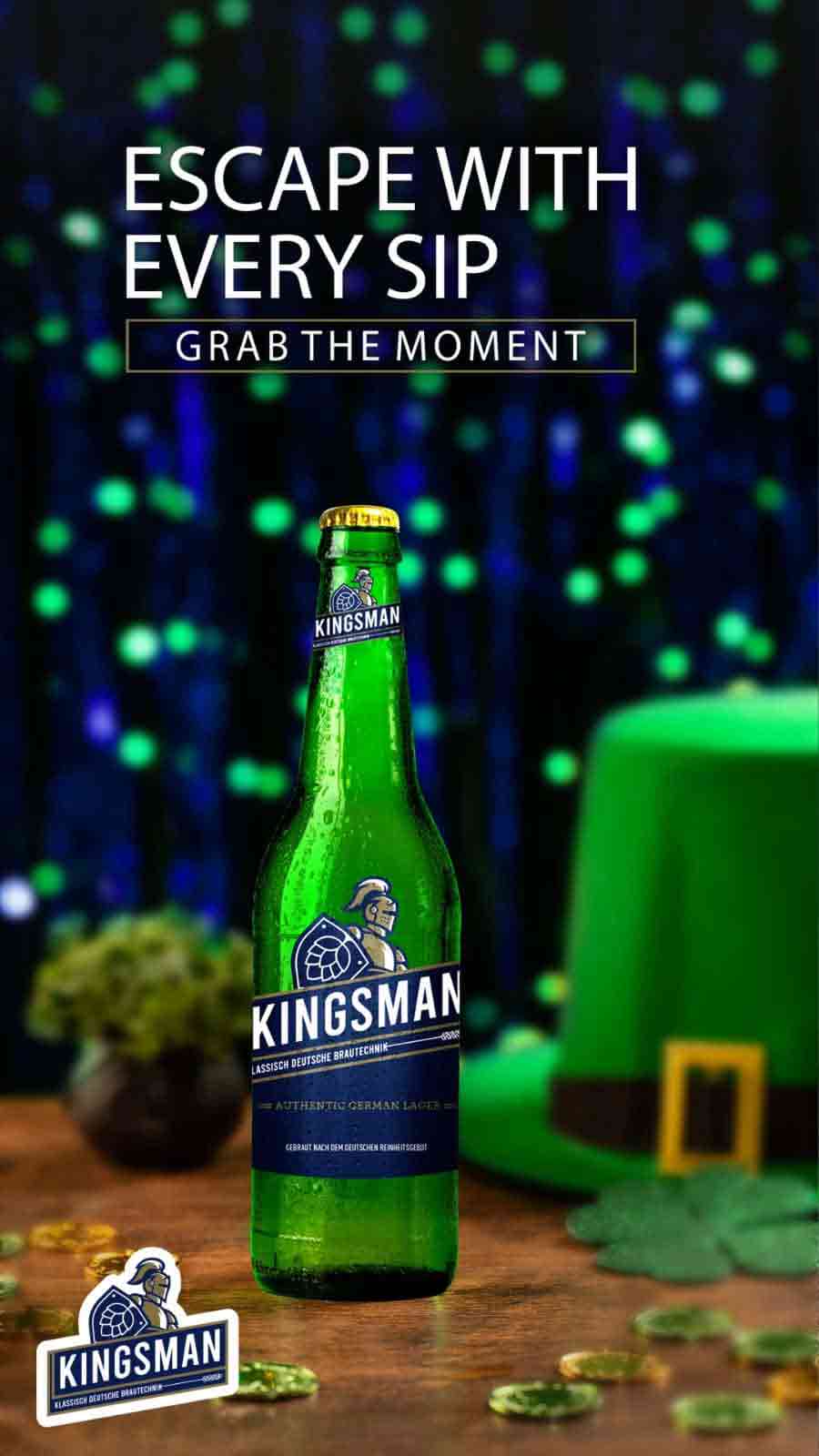 Escape with every sip of Kingsman beer