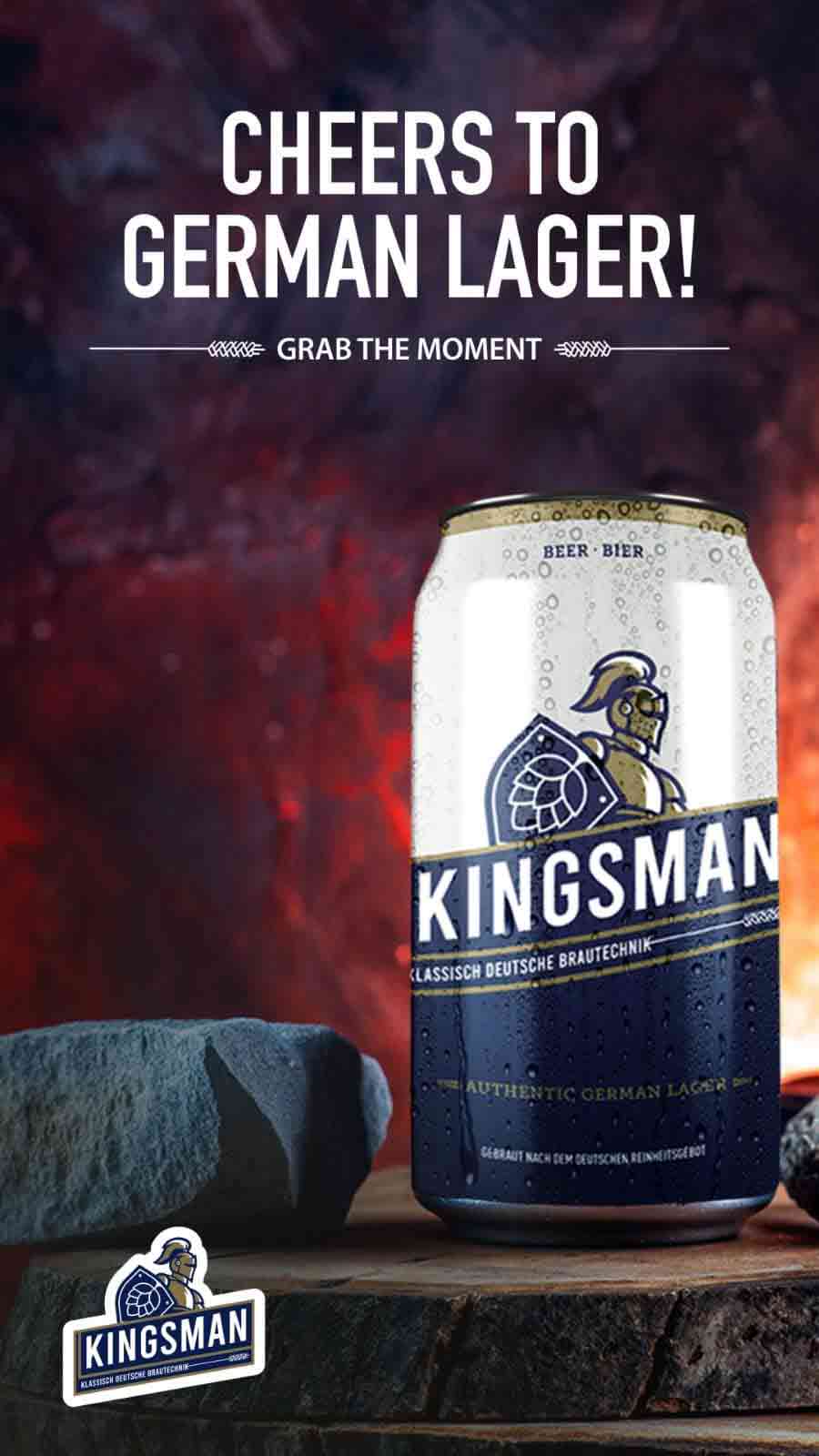 Cheers to our German lager Kingsman beer