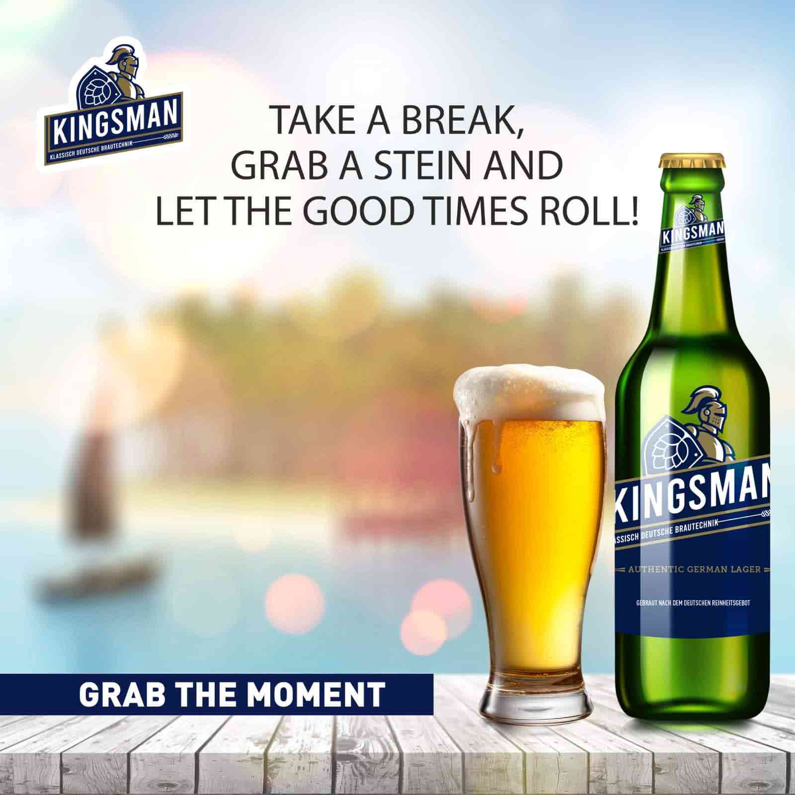 	Take a break and have a good time with our German lager Kingsman Beer