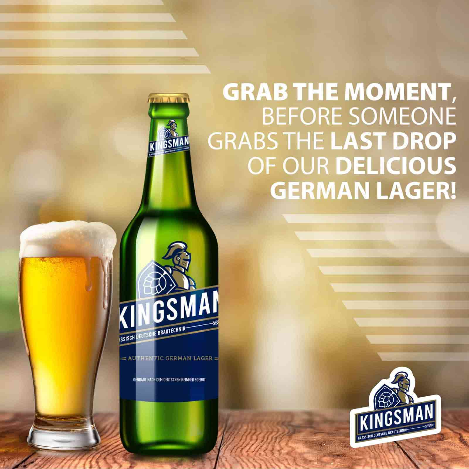 Enjoy the last drop of our delicious Kingsman beer